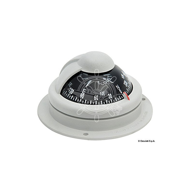 BUSSOLA RIVIERA COMET 1 SU PIANO GRIGIA A 81mm 25.006.01 OSCULATI