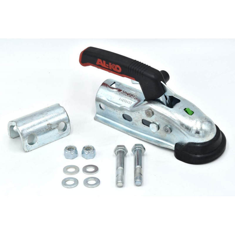 GANCIO GIUNTO A SFERA Ø 35 O Ø 50 AGGANCIO RIMORCHIO CARRELLO APPENDICE ALKO AK161 COMPLETO DI BULLONERIA