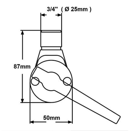 Supporto per Antenna per Tubo 22/25 mm, snodo Ø 25 mm, in Acciaio Inox 316 – A4 Barca