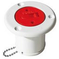 TAPPO IMBARCO CARBURANTE IN PLASTICA APERTURA A VITE CHIAVE A SCOMPARSA BIANCO