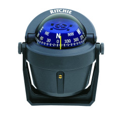 Ritchie Explorer Compas - Quadrante con staffa regolabile e illuminazione notturna verde da 12 V (grigio, 2 3/4")