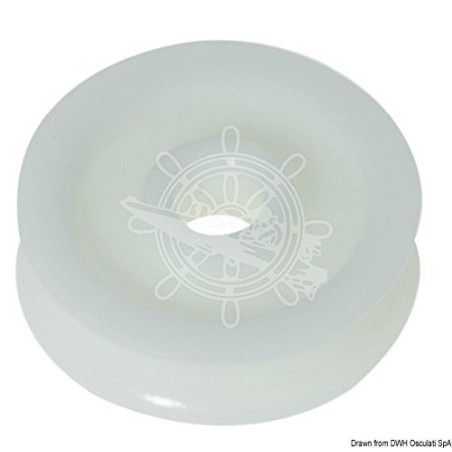 Puleggia in delrin mm 34 per Cime Ø mm 12 Bianca