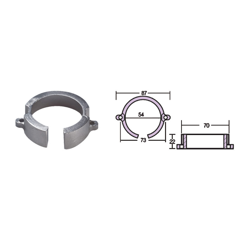 Anodo Alluminio CM806188  ASSE elica Mercruiser Bravo I