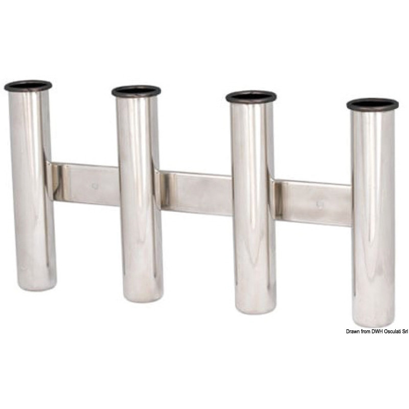 Reggicanne inox a parete 4 posti