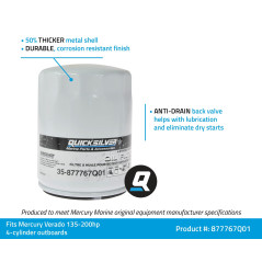 Quicksilver Mercury Filtro Olio per Verado 135 – 175 PS