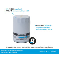 Quicksilver Mercury Filtro Olio per Mercury e Verado 200 – 300 PS