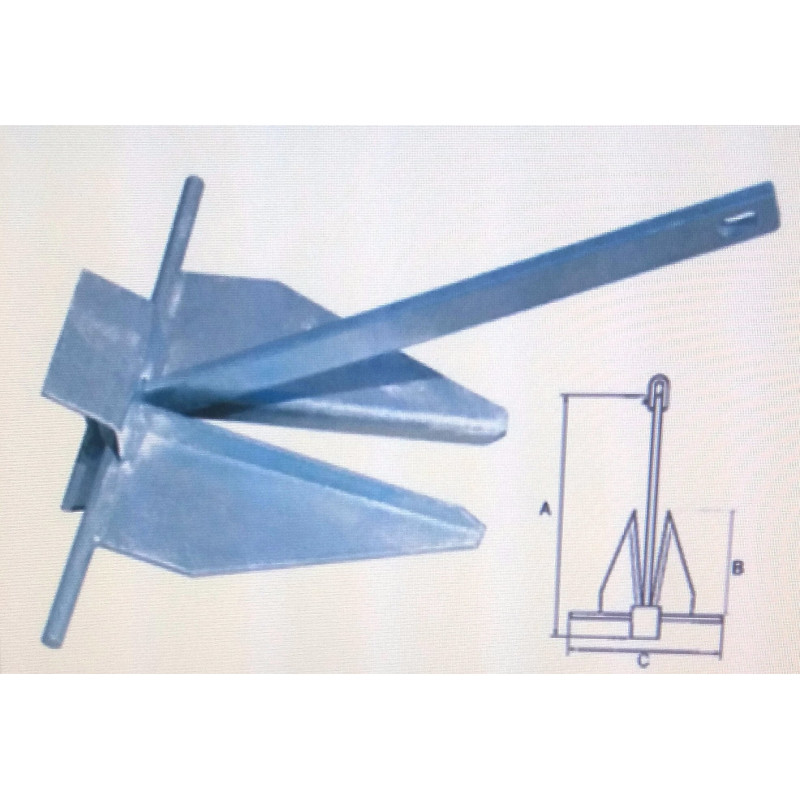 ANCORA DANFORTH  IN ACCIAIO ZINCATO A CALDO  6 Kg