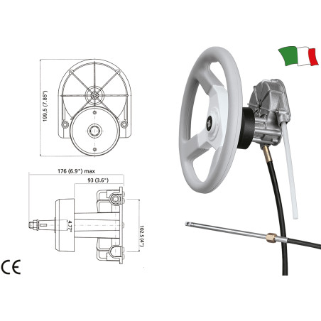 TIMONERIA MECCANICA  ULTRAFLEX T85 COMPLETA DI COPRIMOZZO 