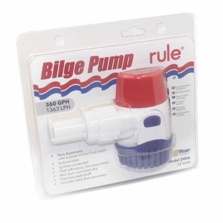 Rule - Pompa di Sentina ad Immersione  360GPH 12V Nautica