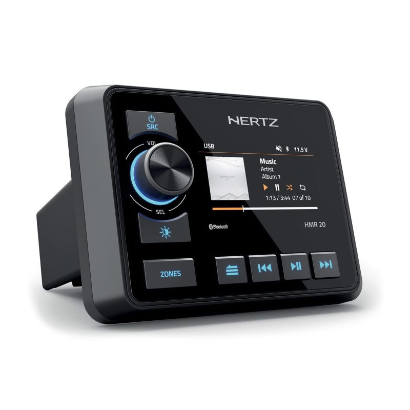 Hertz Marine HMR 20 DAB+ - Ricevitore multimediale nautico con tuner RDS, Bluetooth, USB e DAB+