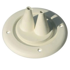 Cuffia PASSACAVI 2 Fori  BIANCA  con GHIERA Rigida 