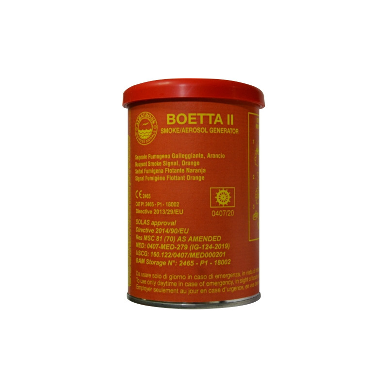 BOETTA FUMOGENA GALLEGGIANTE CON SEGNALE DIURNO ARANCIONE