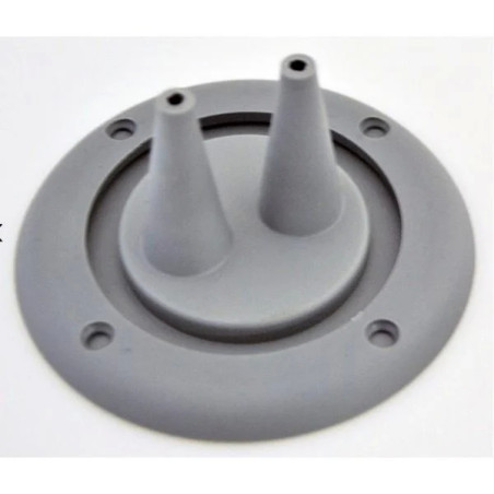 Cuffia PASSACAVI 2 Fori  GRIGIA  con GHIERA Rigida 