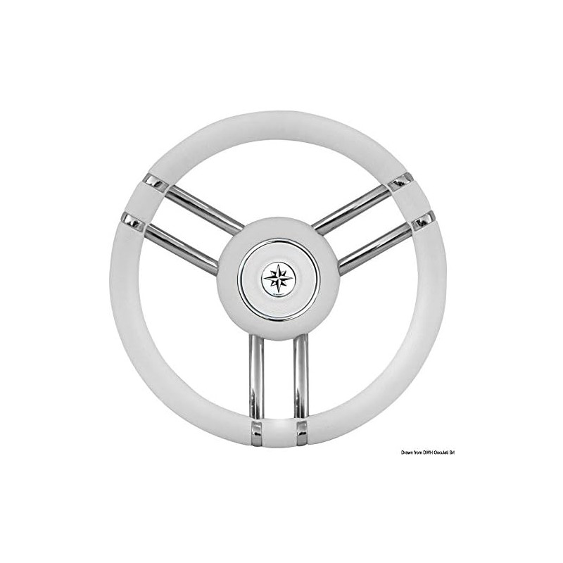 OSCULATI Volante Apollo Inox +Poliuretano Ø 350 mm Bianco