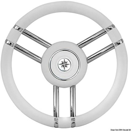 OSCULATI Volante Apollo Inox +Poliuretano Ø 350 mm Bianco