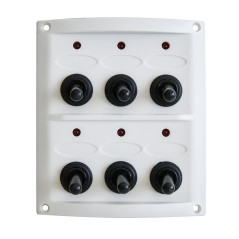  Pannello Elettrico Bianco a 6 interruttori 108x125 mm