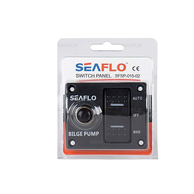 Seaflo Pannello interruttori Pompa di sentina a 3 Vie (Automatico-Manuale) 12v 24v