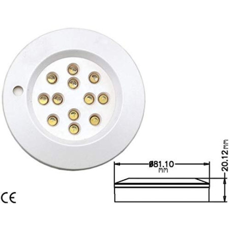  PLAFONIERA A 12 LED Luce Calda 