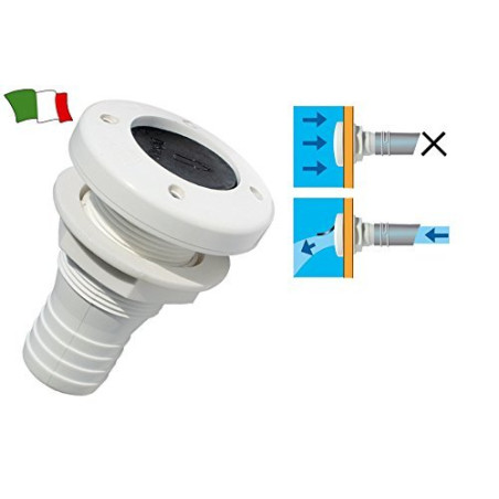 SCARICO A MARE CON GHIERA E VALVOLA DI NON RITORNO ACCESSORI BARCA NAUTICA