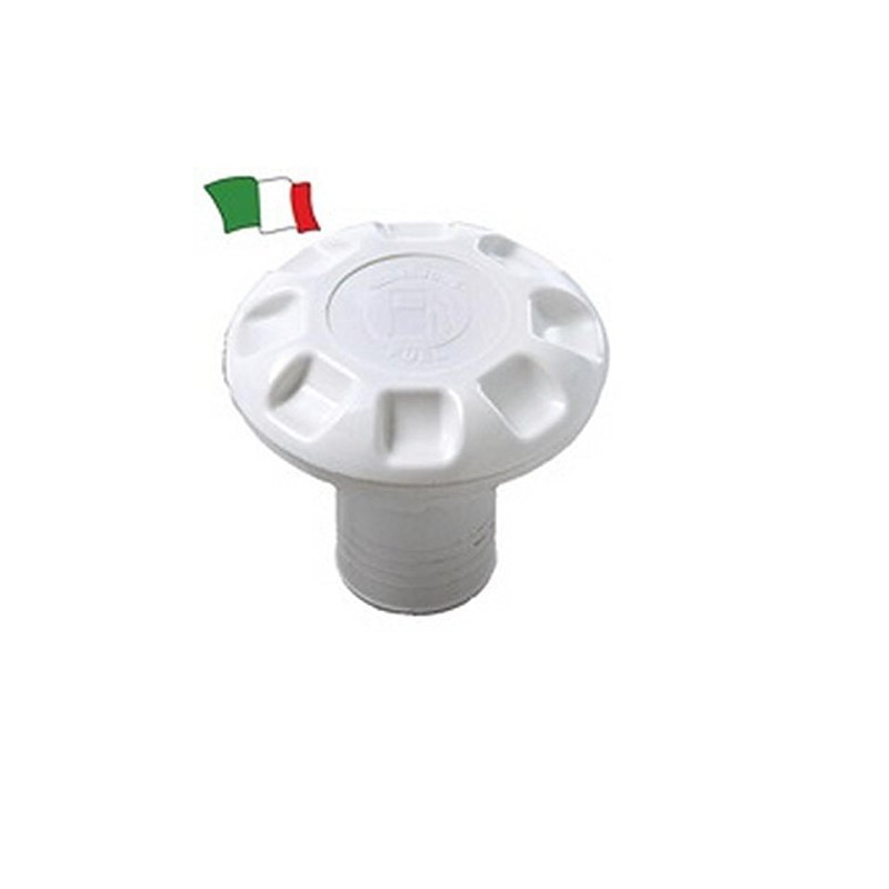  TAPPO IMBARCO CARBURANTE BIANCO D 50 MM IN PLASTICA APERTURA A VITE ACCESSORI BARCA