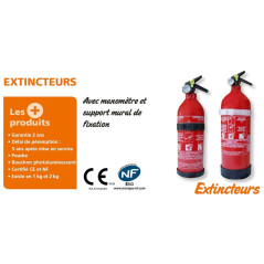 Anaf - Estintore a polvere “ABC”, con manometro, rosso, 2 KG. 